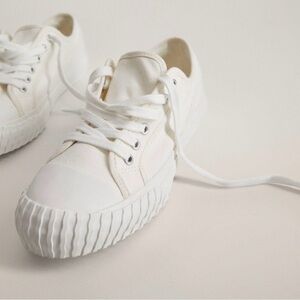 Mango White Canvas Sneakers